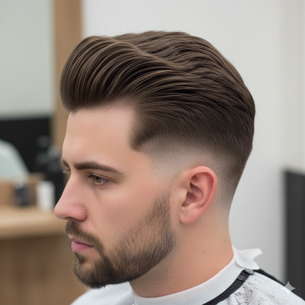 Low Taper Temple Fade showing temple-focused styling