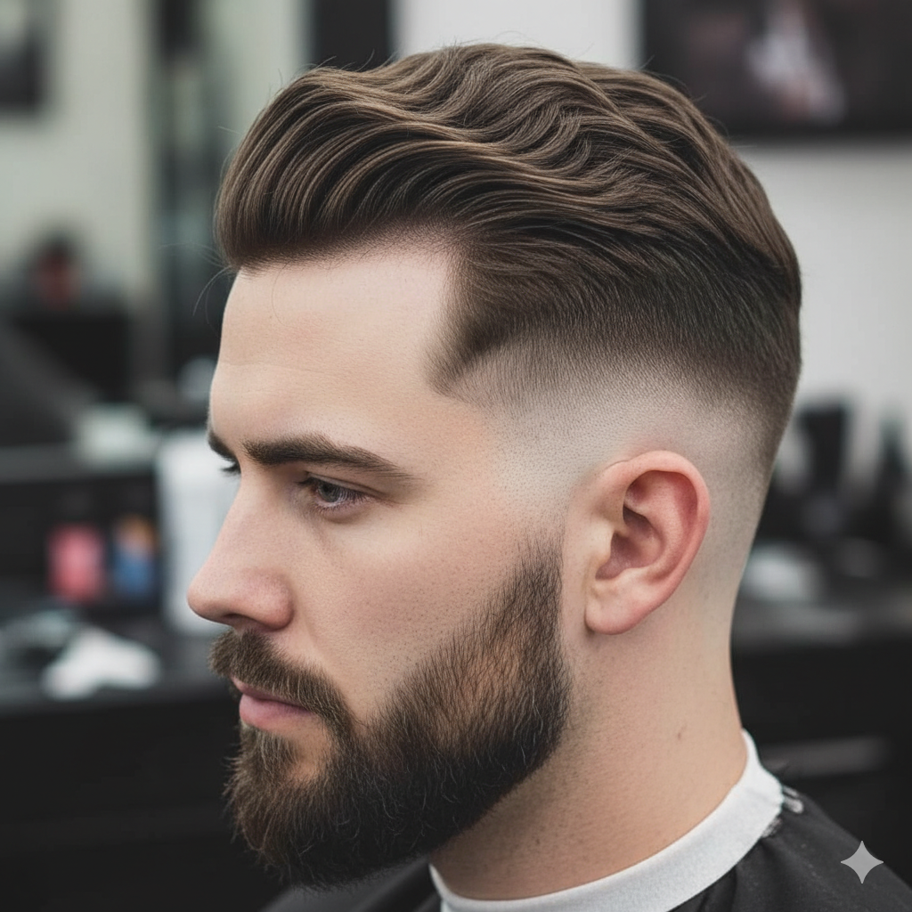 Skin Low Taper Fade showing smooth skin transition and sharp lines